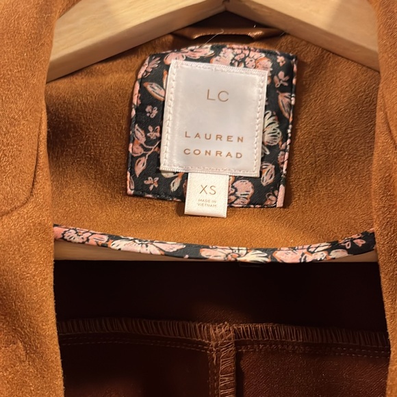 Size XS Lauren Conrad brown faux suede jacket. - Picture 2 of 5